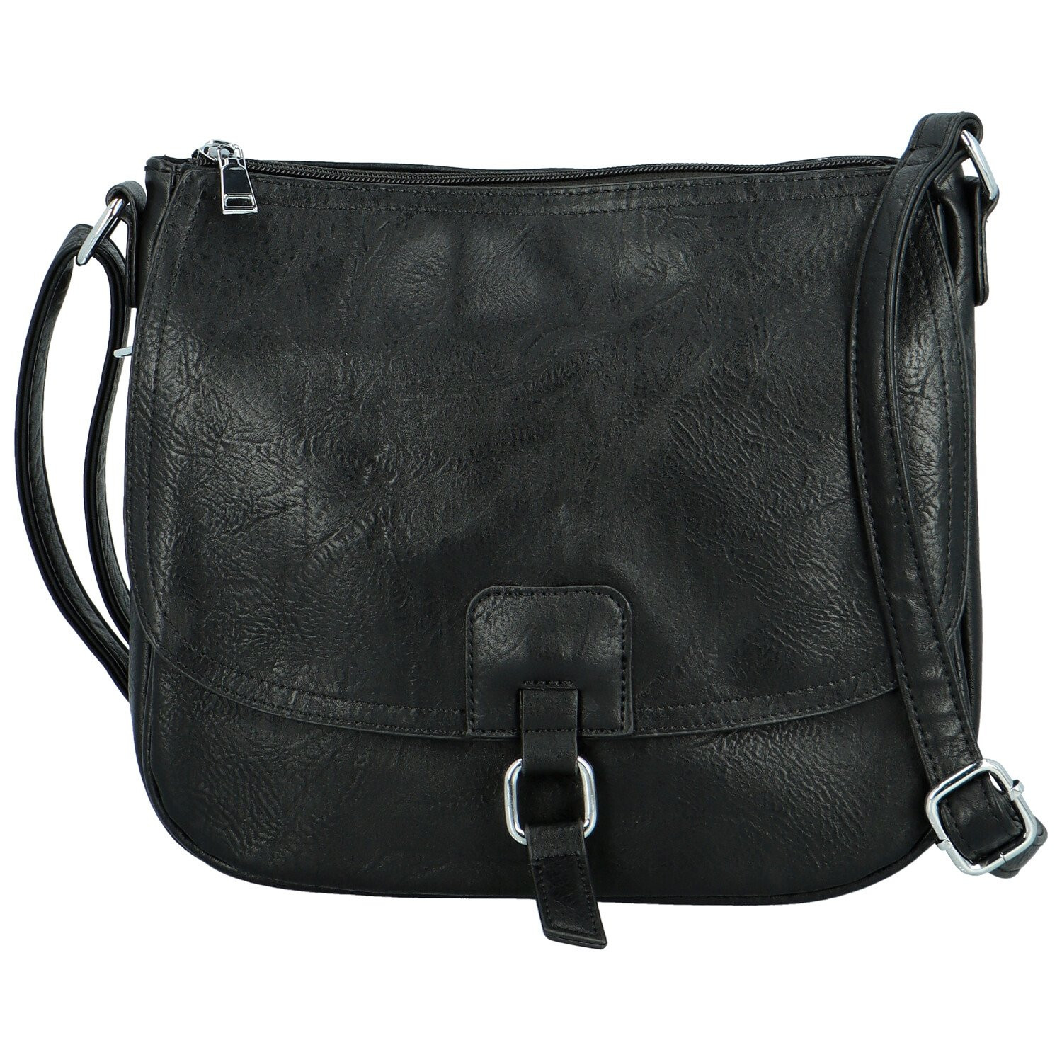 Trendy dámská koženková crossbody kabelka Samira, černá