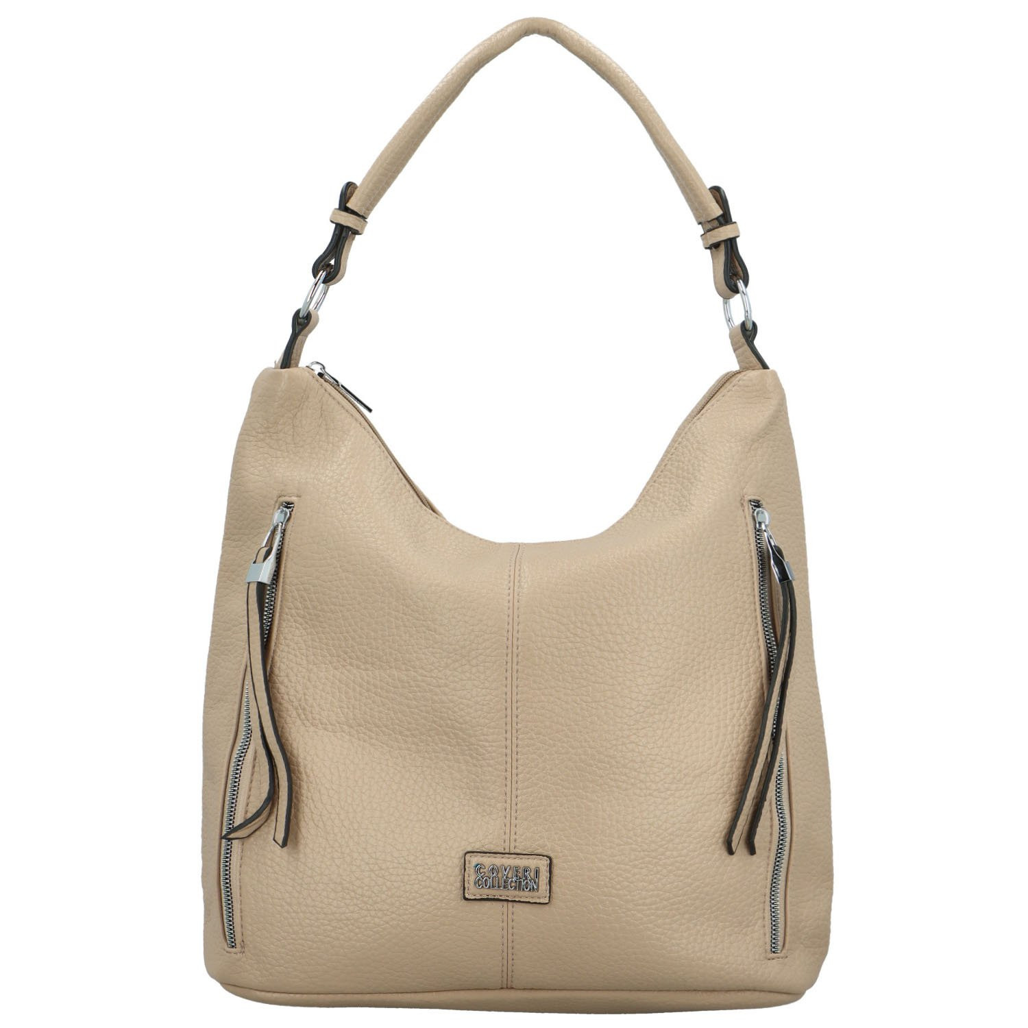 Moderní dámská koženková kabelka na rameno Dinara, taupe