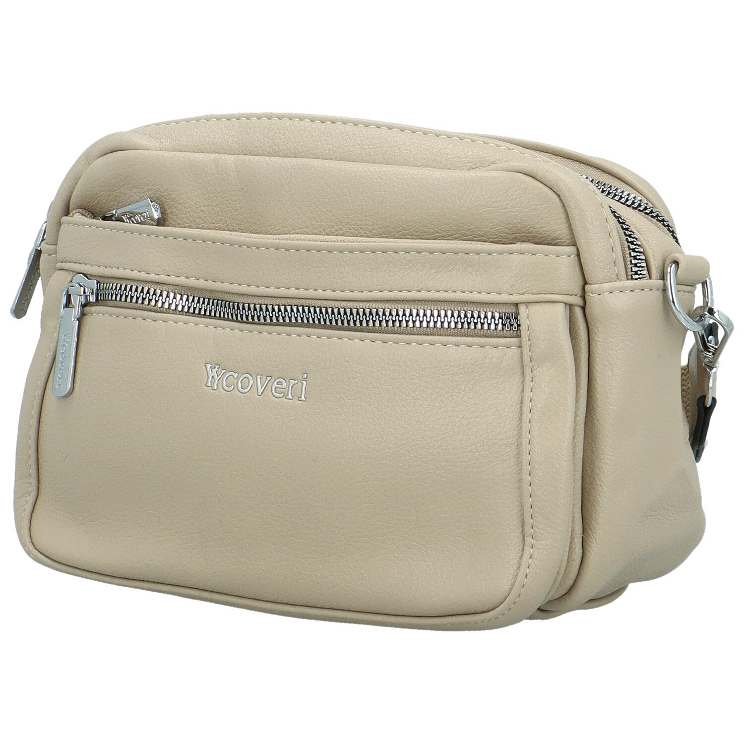 Trendy dámská koženková crossbody Coveri Gloria new, béžová