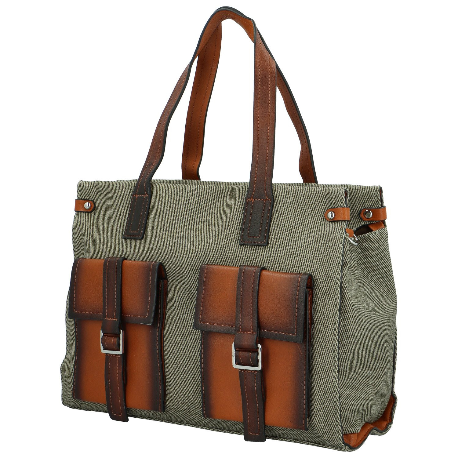 Stylová dámská koženková kabelka na rameno Neil, zelená