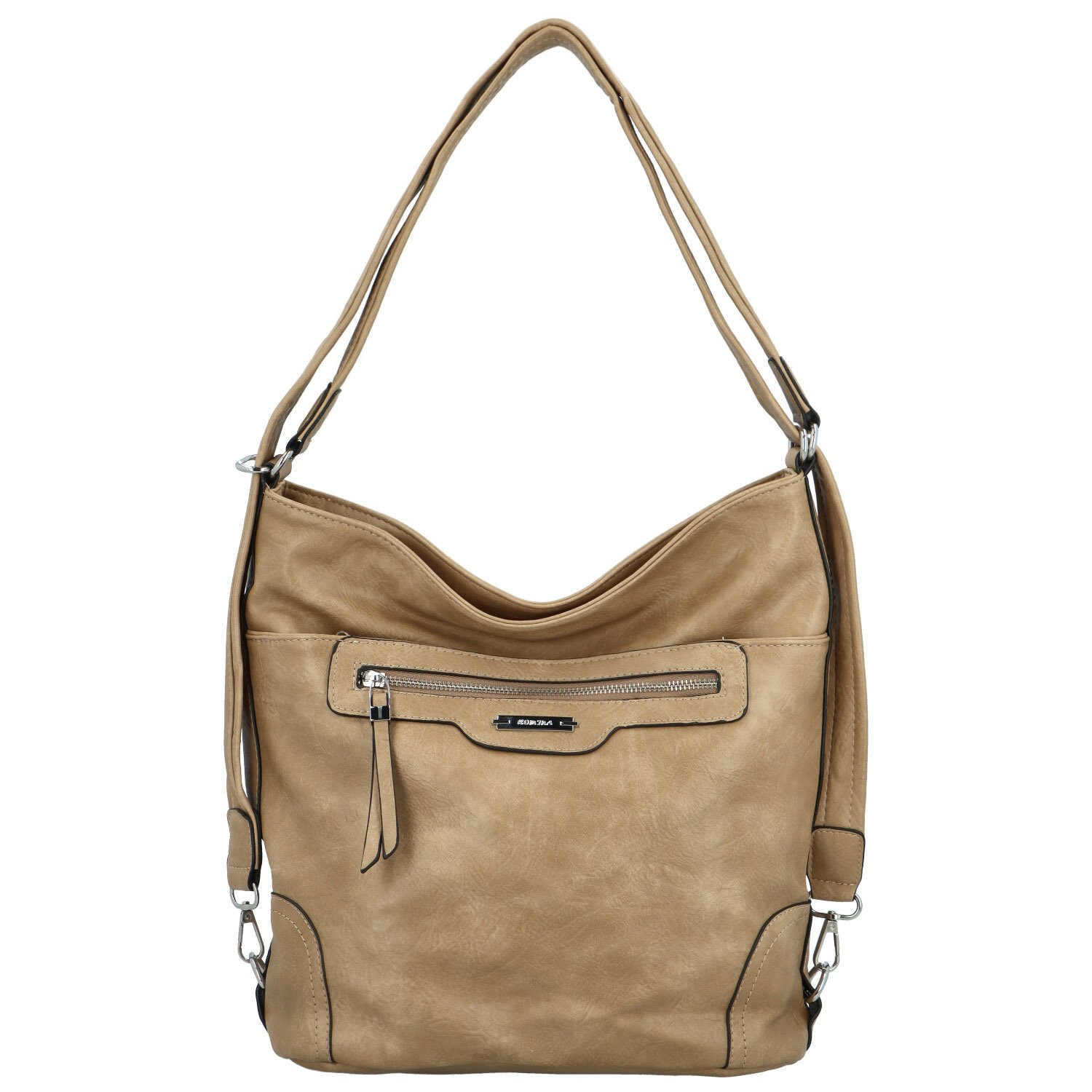 Trendy dámský koženkový kabelko-batoh Basile, béžový