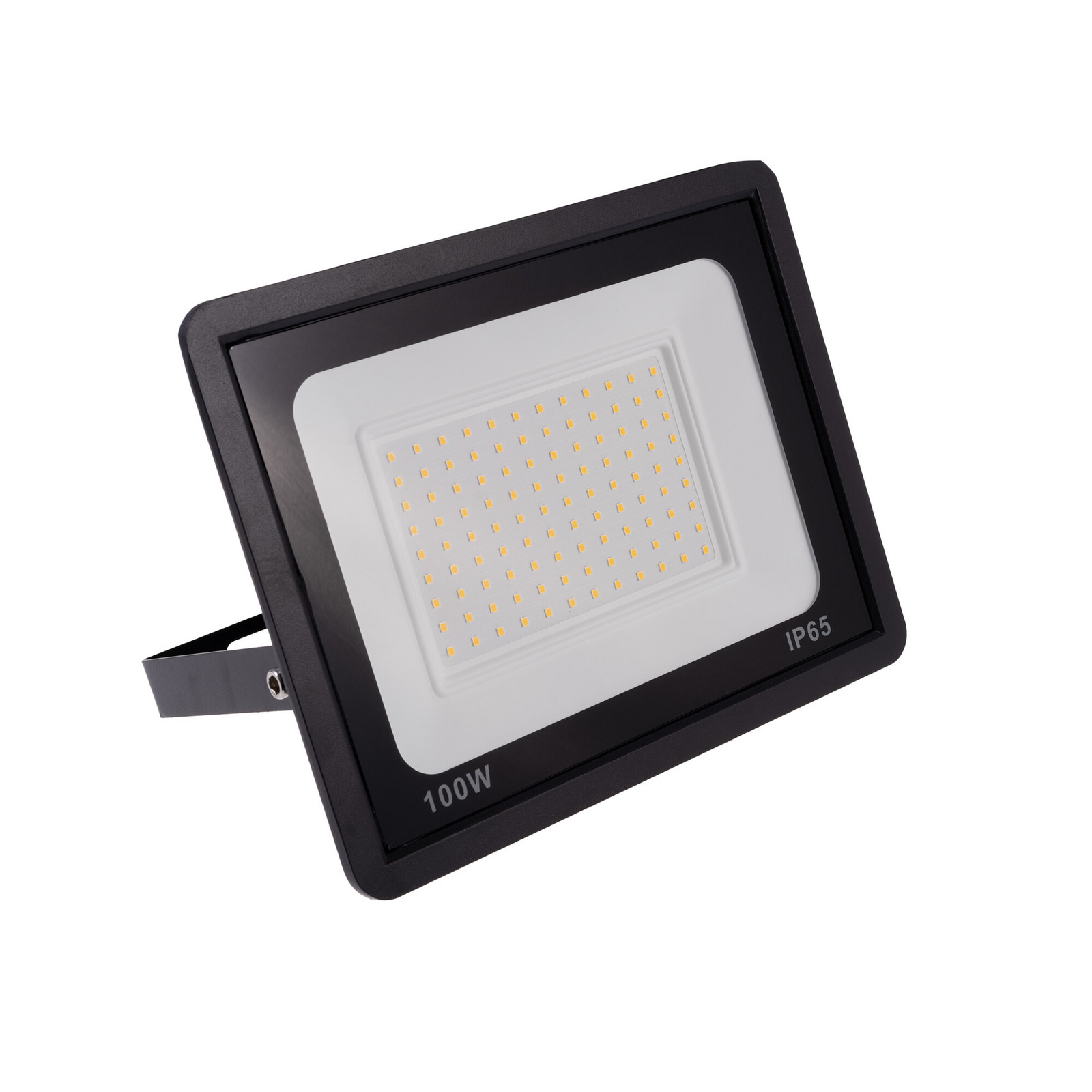 LED reflektor 100W, černá barva, IP65, 230V, voděodolný, teplá bílá