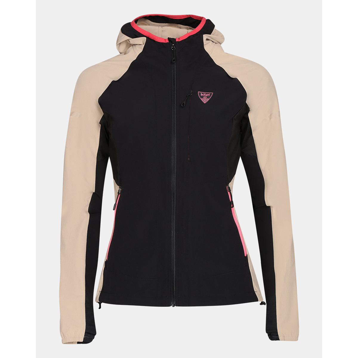 Dámská softshellová bunda Kilpi Baleo-W Velikost: L / Barva: černá/béžová