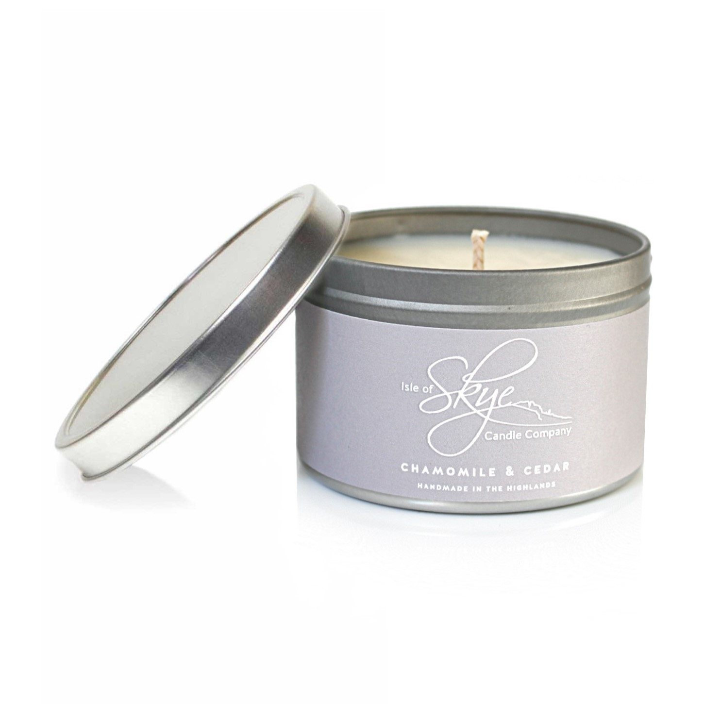 Vonná svíčka CHAMOMILE & CEDAR, doba hoření 30 hodin, cestovní balení, Isle of Skye Candle Company