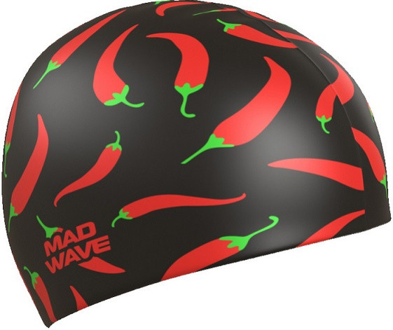 Plavecká čepice Mad Wave Chilli Swim Cap Černo/červená