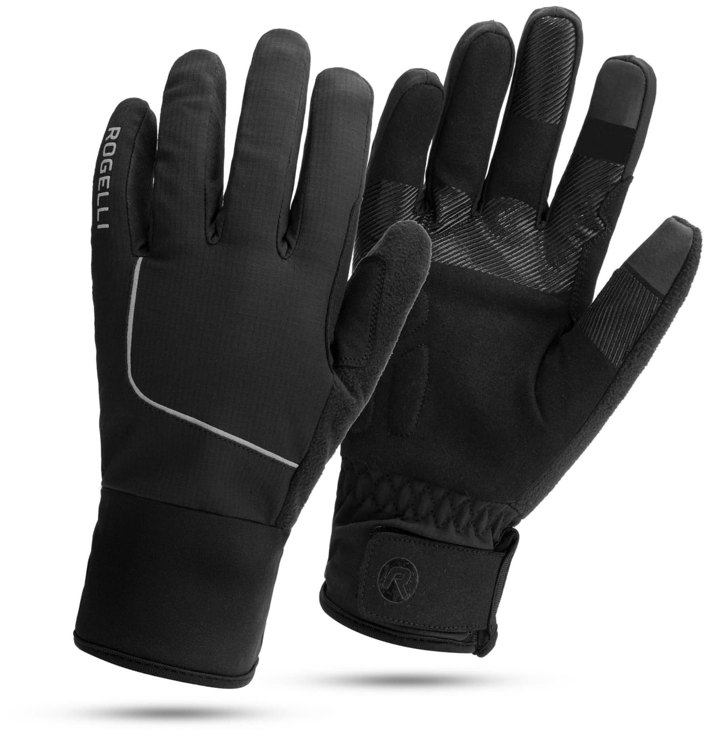 Nepromokavé zimní rukavice Rogelli ESSENTIAL střední hřejivosti, černé M