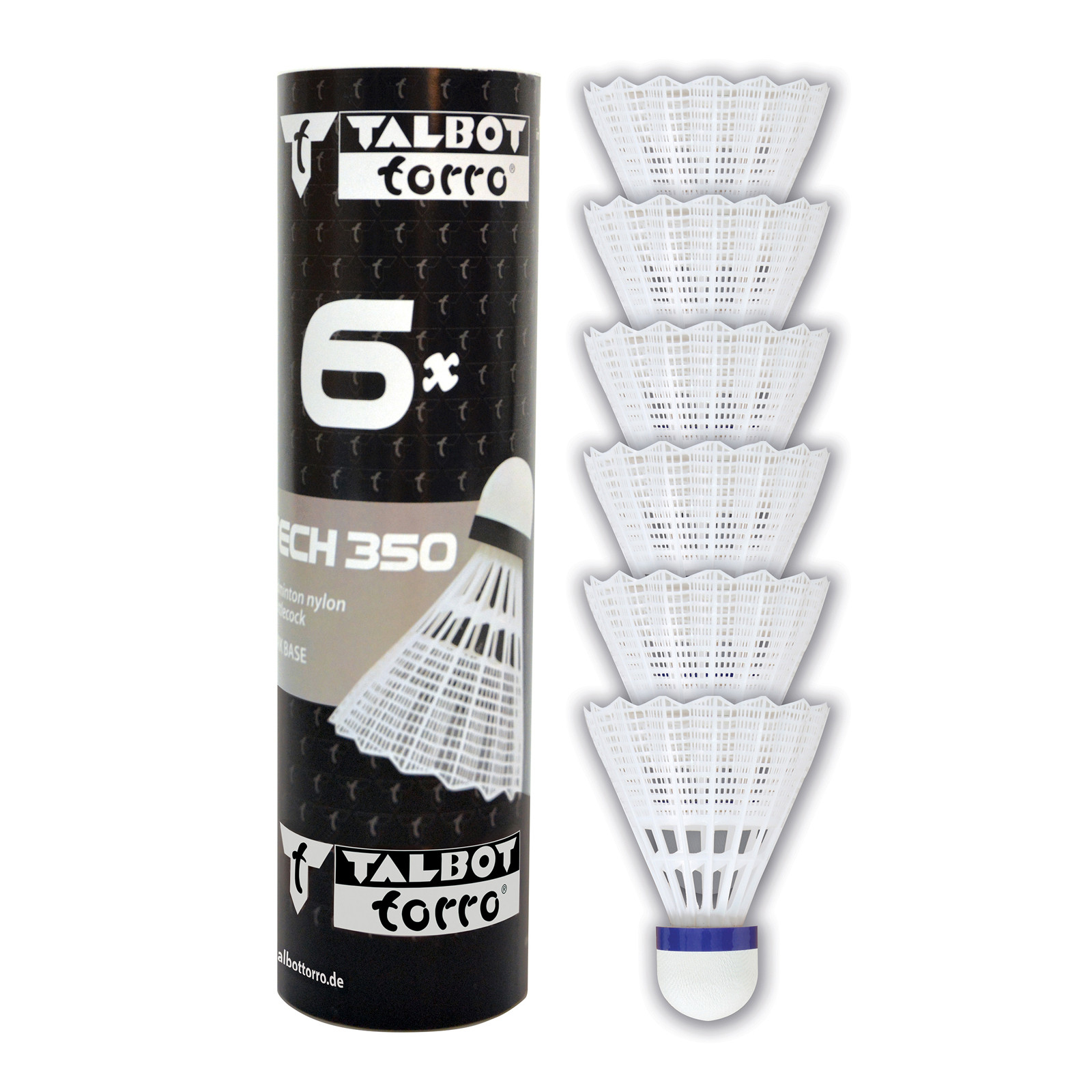 Badmintonové míčky TALBOT TORRO Tech 350 Medium 6ks - bílé