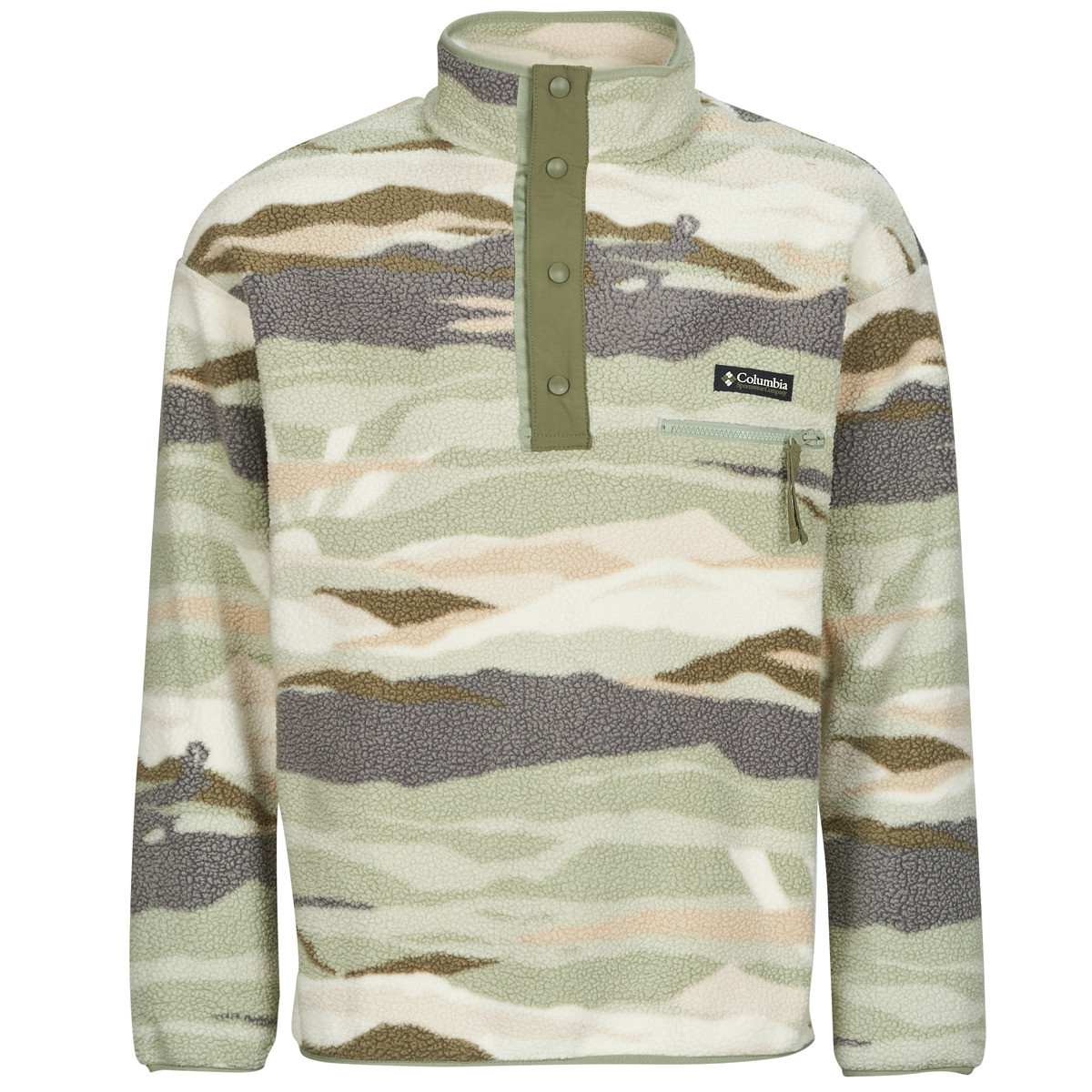 Columbia  HELVETIA II PRINTED HALF SNAP FLEECE  Šedá