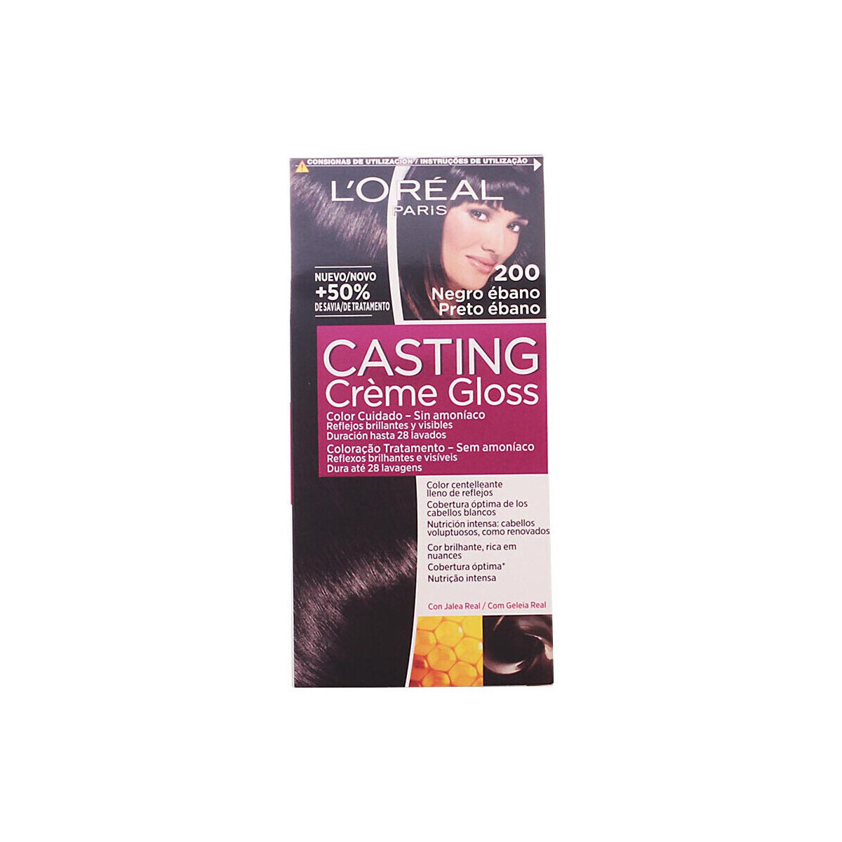 L'oréal  Permanent Hair Color Casting Creme Gloss - 200 Noir Ebè