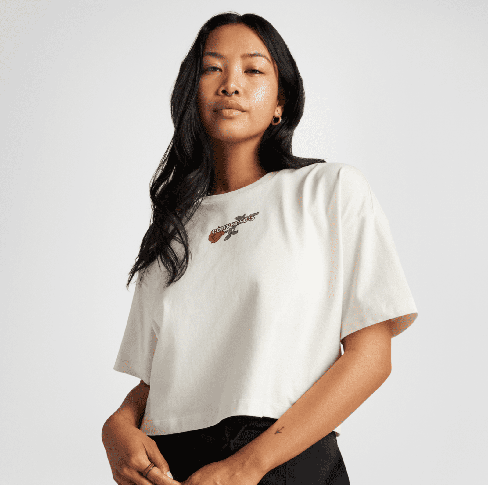 converse TLMN VDAY CROP OS TEE Dámské tričko S 10028306-A01