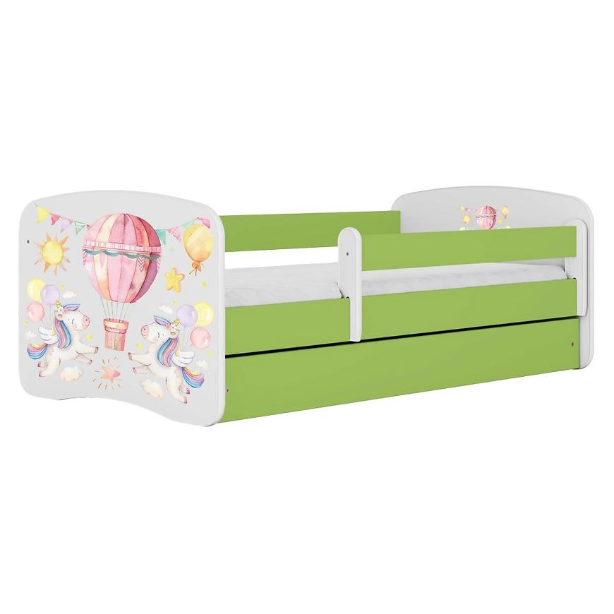Dětská postel Babydreams+SZ+M zelená 70x140 Balónek