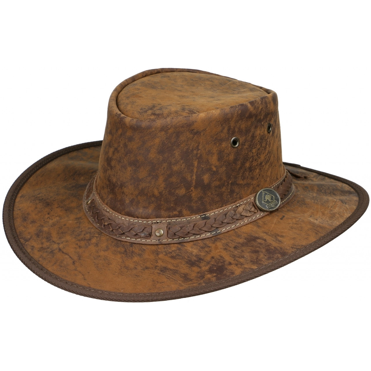 Klobouk kožený Scippis Kangaroo Sundowner - světle hnědý, S