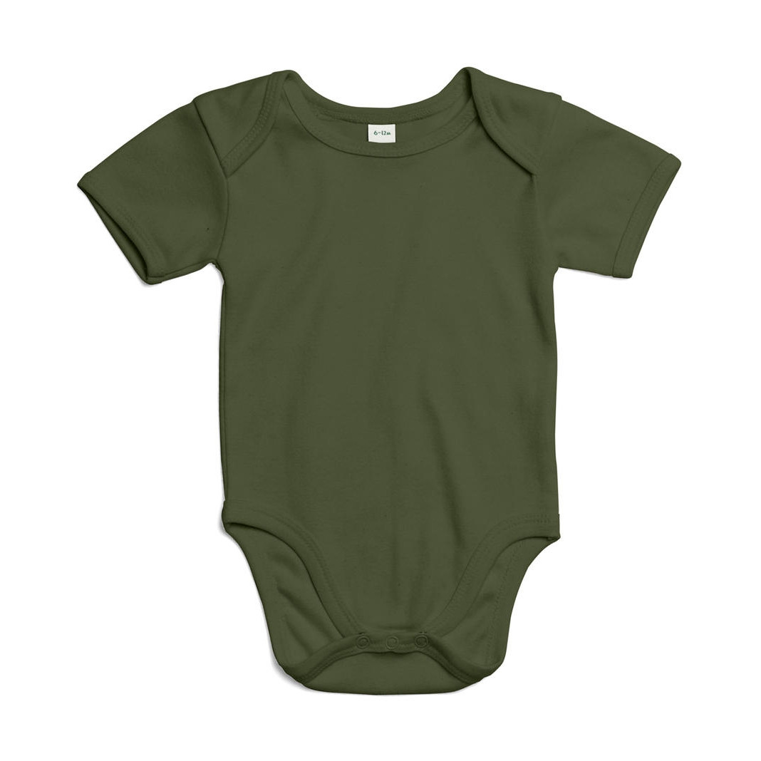 Dětské body Babybugz Organic Baby Short - olivové, 0-3 měsíců
