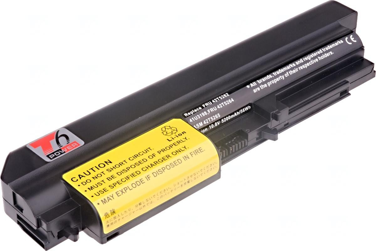 Baterie T6 Power IBM ThinkPad T61 14,1 wide, R61 14,1 wide, R400, T400, 5200mAh, 56Wh, 6cell