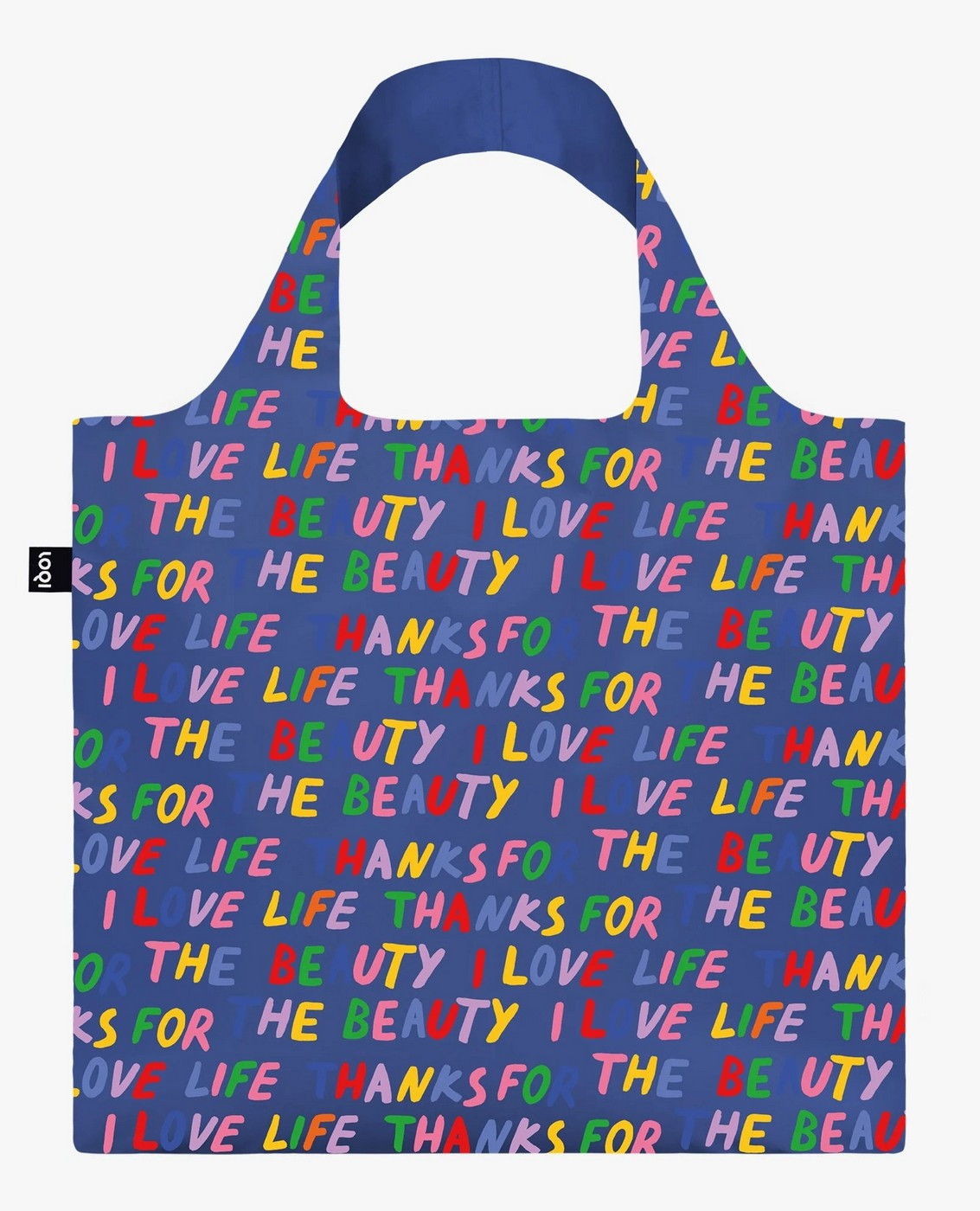 Skládací nákupní taška LOQI LOVE LIFE Blue