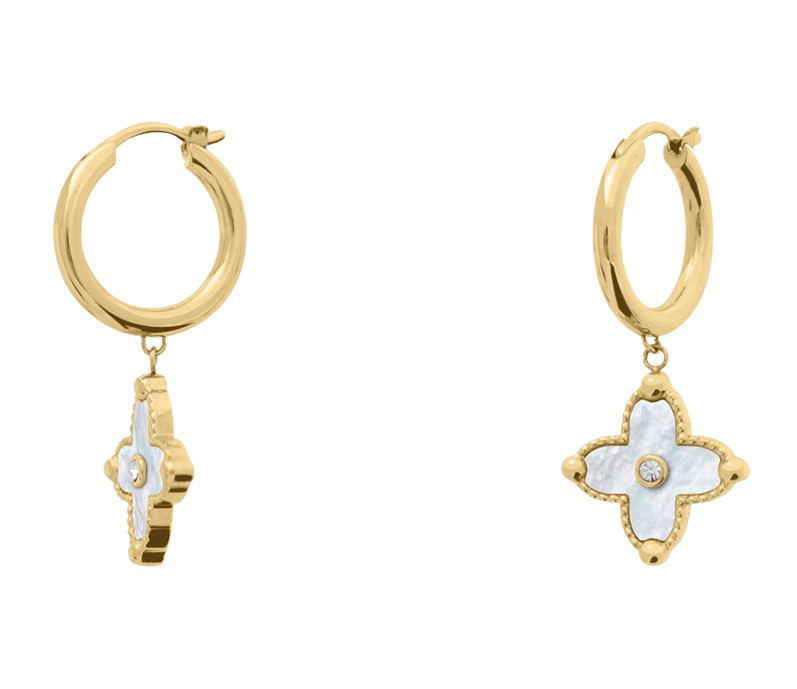 Pierre Lannier Pozlacené visací náušnice s perletí Rubya BJ23A6211