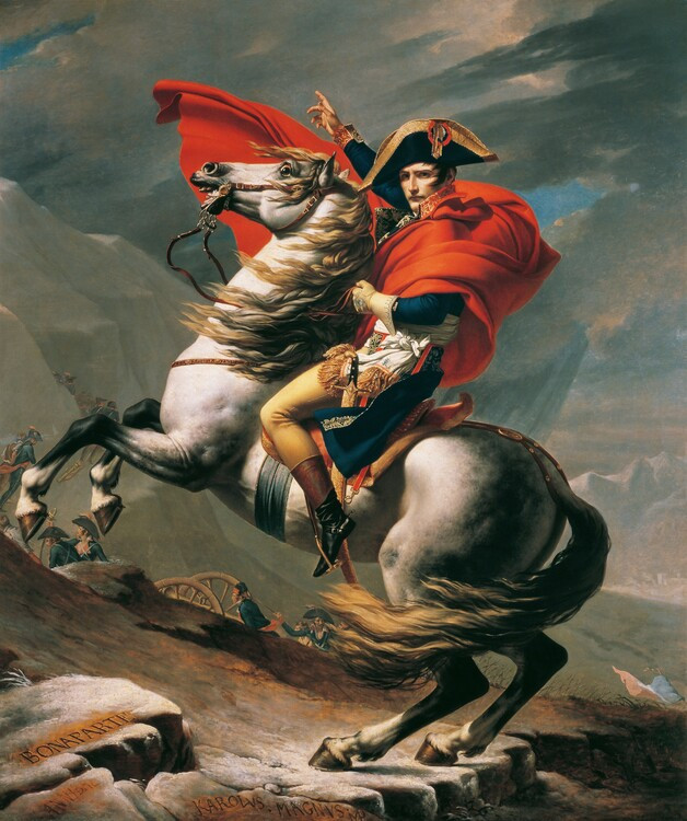 Jacques Louis David Obrazová reprodukce Napoleon Crossing the Alps on 20th May 1800, Jacques Louis David, 33.5 × 40 cm