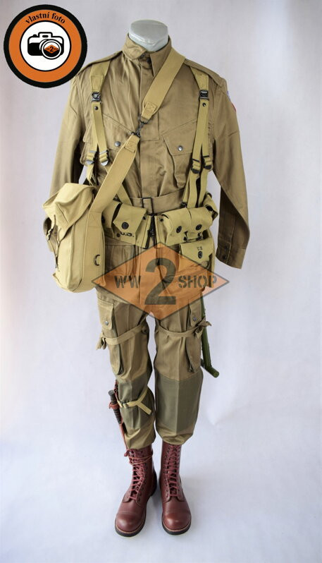 US výsadkář s Mussetem- M42, velikost blůzy M42 velikost 36, velikost kalhot M42 velikost 28, velikost košile M37 velikost S