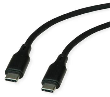 Roline USB 2.0 kabel USB C(M) - USB C(M), silikon, 60W, 1m, černý