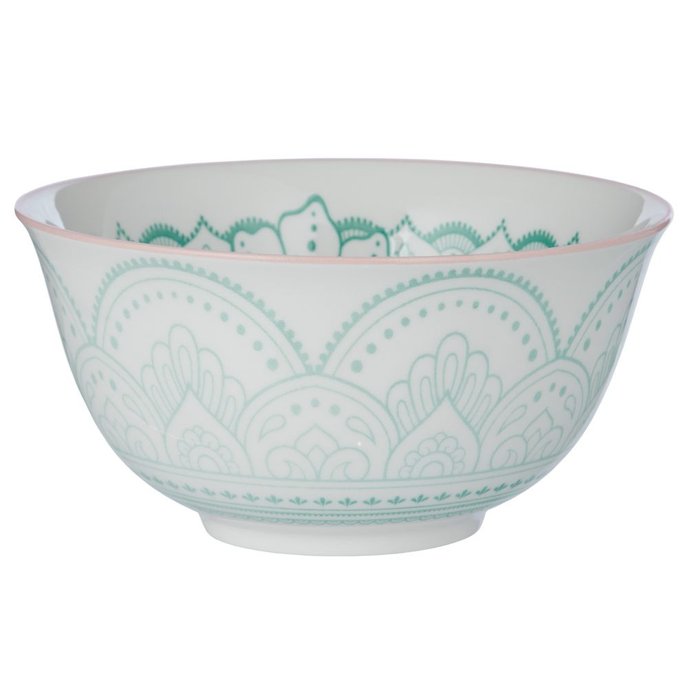 ORNAMENTS Miska 520 ml - bílá/zelená