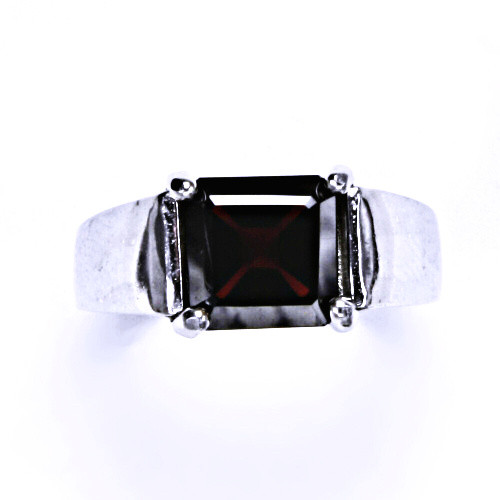 stříbrný prsten šperky, T 1272 granát 8x8 mm