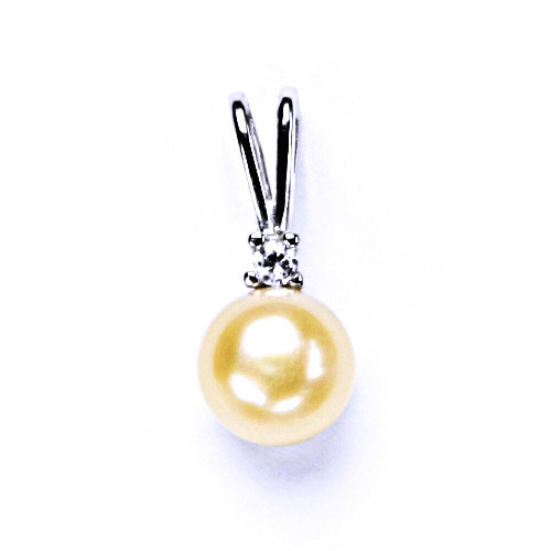 Stříbrný přívěšek s přírodní lososovou perlou 8 mm, šperky, P 1207 A pp