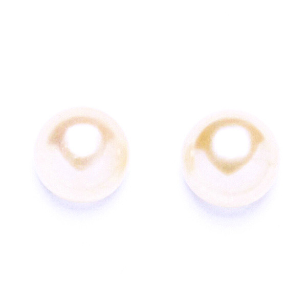 Stříbrné náušnice na šroubek s přírodní perlou říční lososovou 10 mm, NŠ 1298