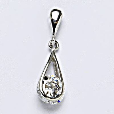 Stříbrný přívěšek s čirým zirkonem, šperk, P 1291/22