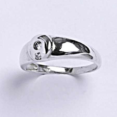 Stříbrný prsten s čirým zirkonem, zásnubní