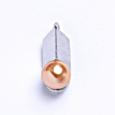 Stříbrný přívěšek s umělou lososovou perlou 8 mm,přívěšek ze stříbra P 1213