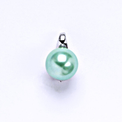 Stříbrný přívěšek s umělou zelenou perlou 8 mm, P 1104 zelená B