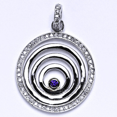 Stříbrný přívěsek s čirými zirkony a tanzanit,přívěsek ze stříbra,váha 7,92 g