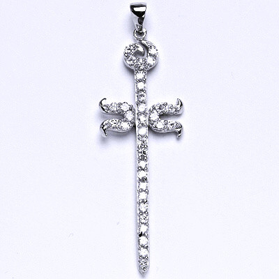 Stříbrný přívěsek s čirými zirkony, přívěsek ze stříbra,váha 4,13 g