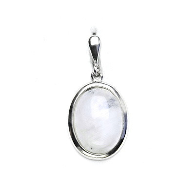 Stříbrný přívěsek, přírodní měsíční kámen, 16 x 12, P 1455