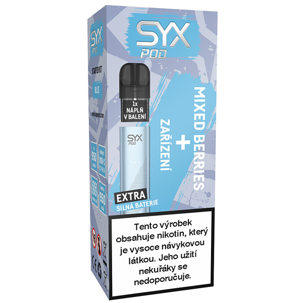 Elektronická cigareta Syx Pod Starter kit Blue+Mixed Berriies 16,5mg/ml