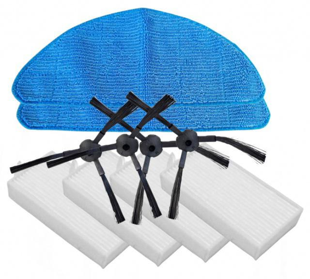 10ks Sada kartáčů, HEPA filtrů a mopů pro Evolveo, Silvercrest SSR3000A1, Tesla Robostar, Medion...