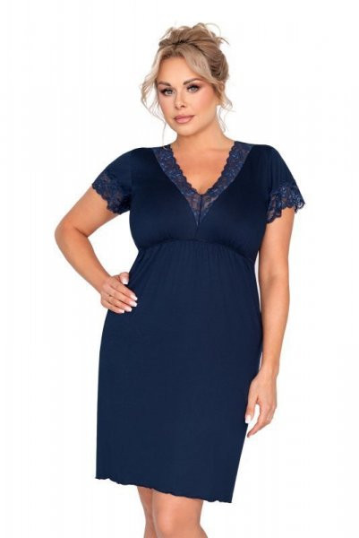 Koszulka nocna plus size - Mariza granatowa 50/5XL