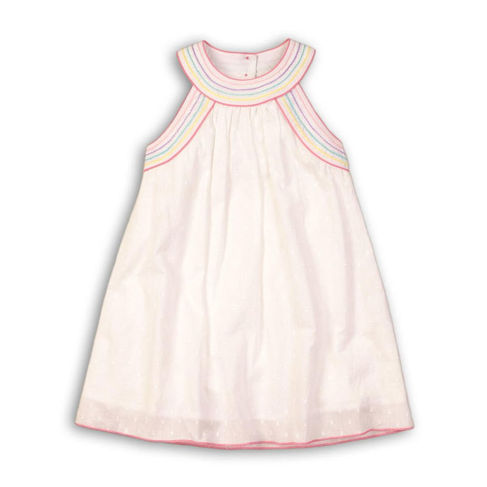 Šaty dívčí bavlněné, Minoti, Pool 1, bílá - 104/110 | 4/5let