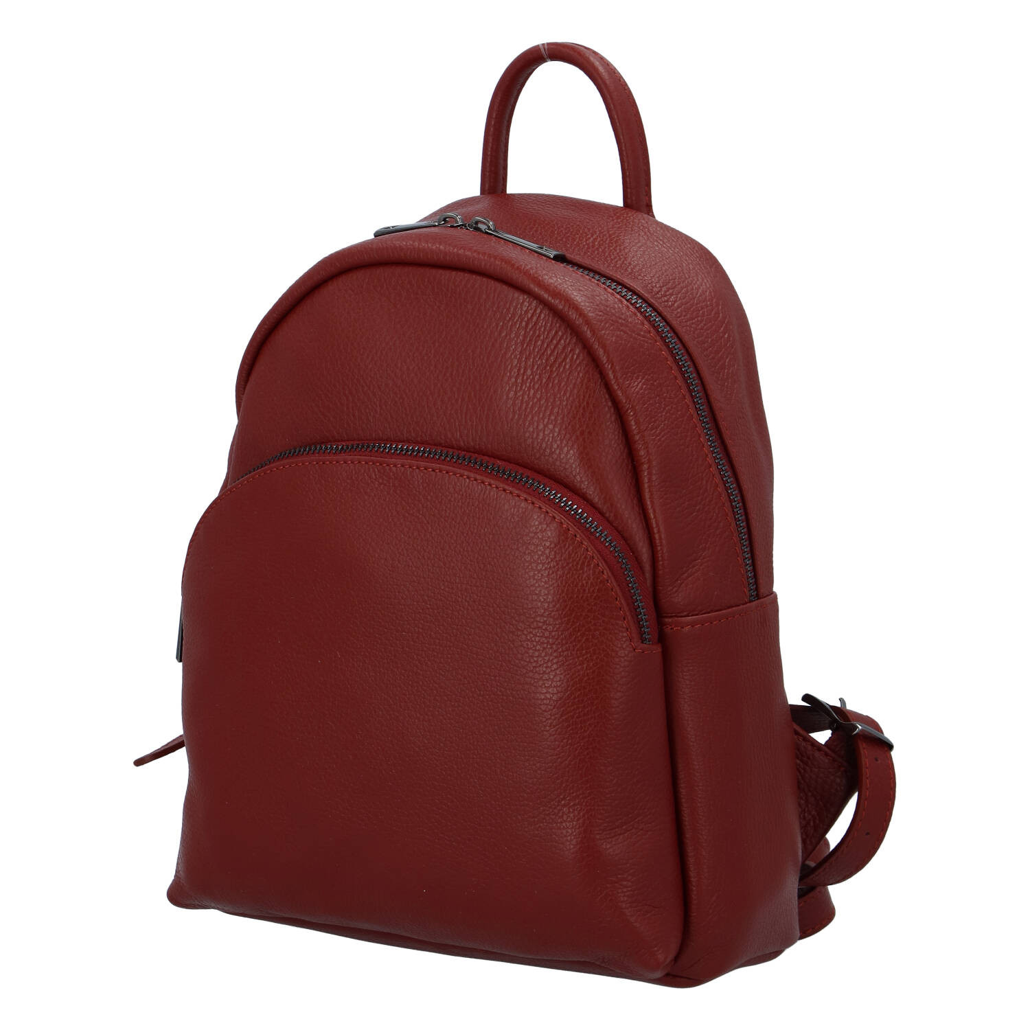 Stylový dámský kožený batůžek Ivica, tmavě červená