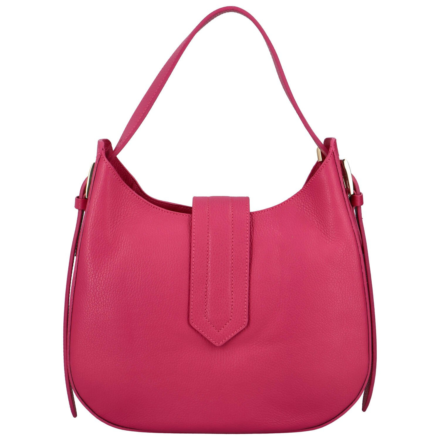 Nadčasová kožená kabelka do ruky Elegantico, fuchsiová