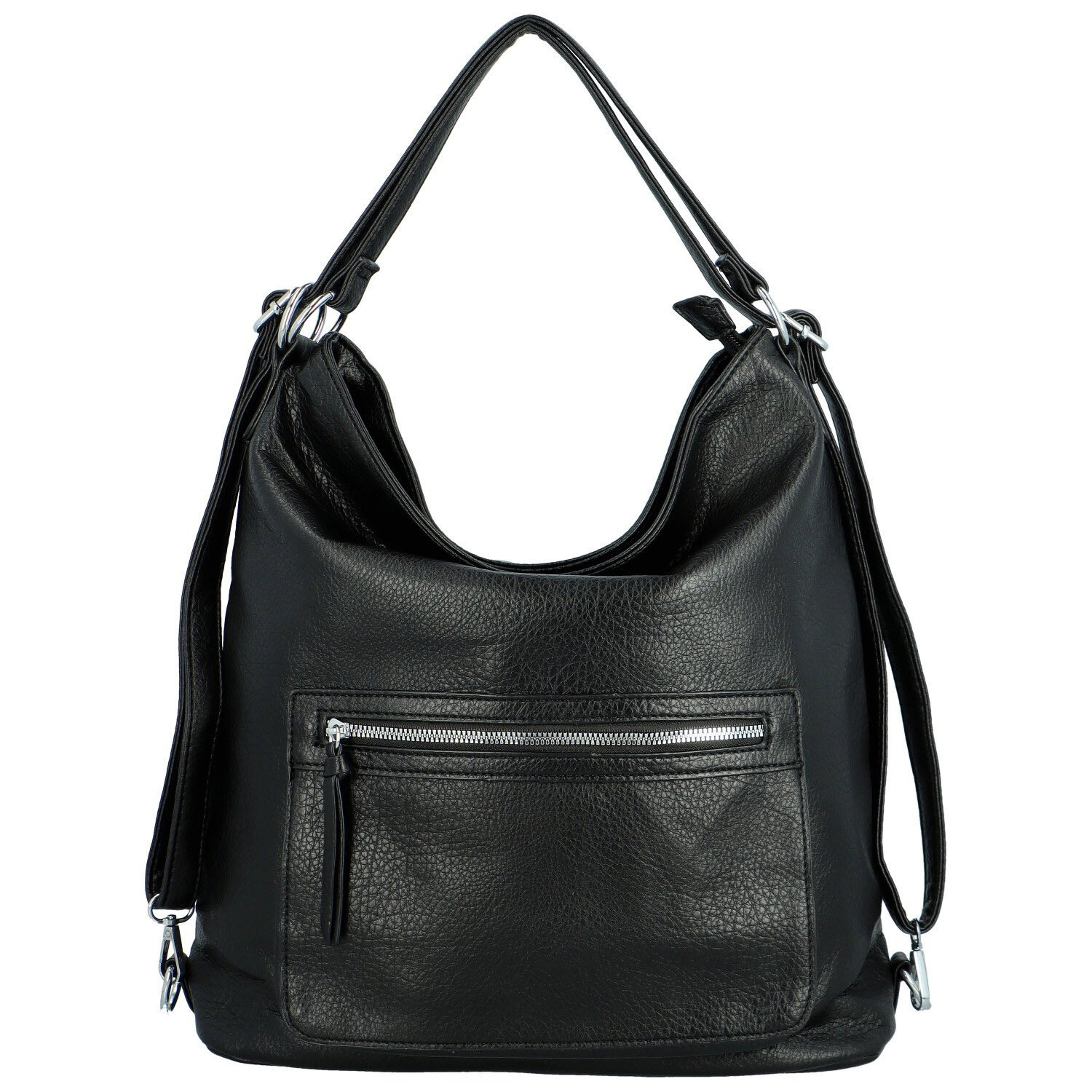 Trendy dámský koženkový kabelko-batoh Venturia, černý