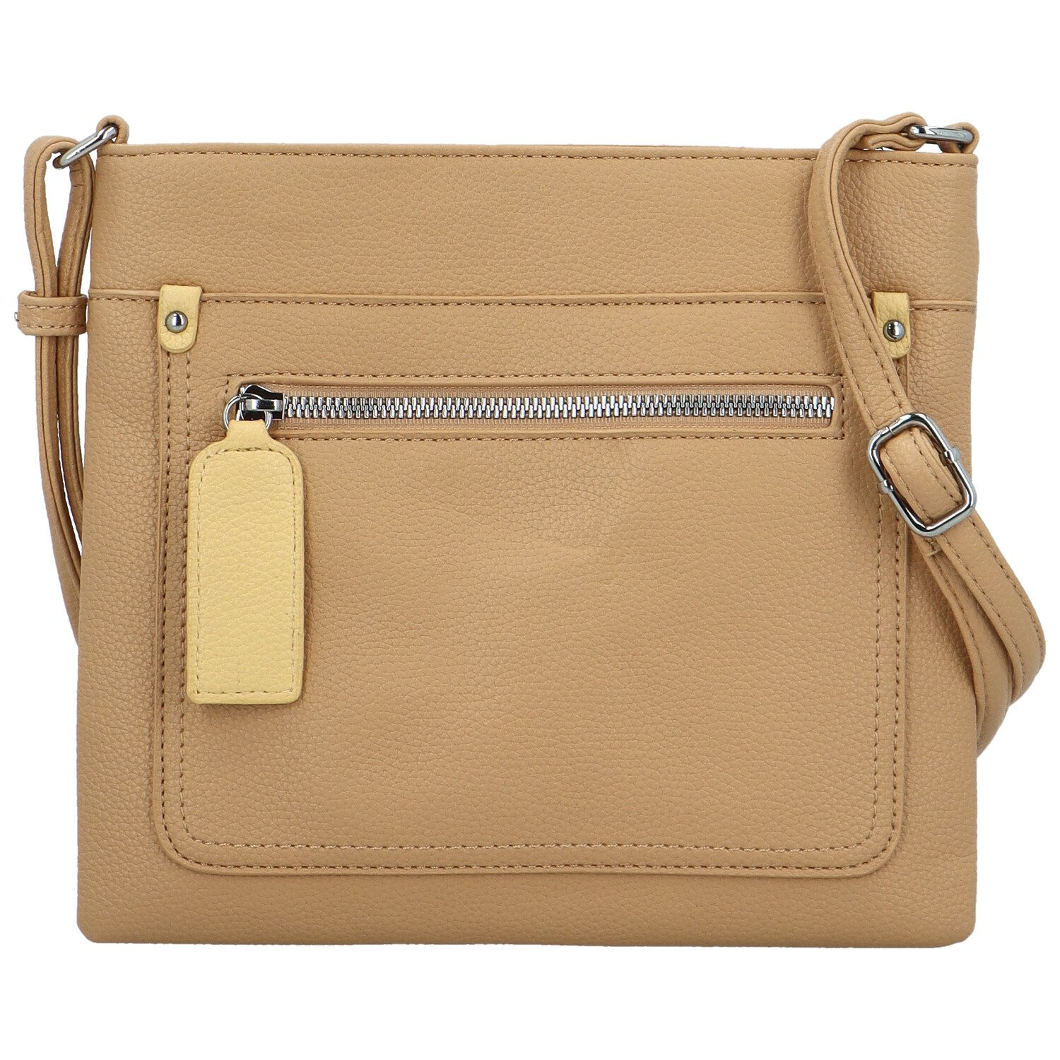 Stylová dámská koženková crossbody kabelka Walida, camel