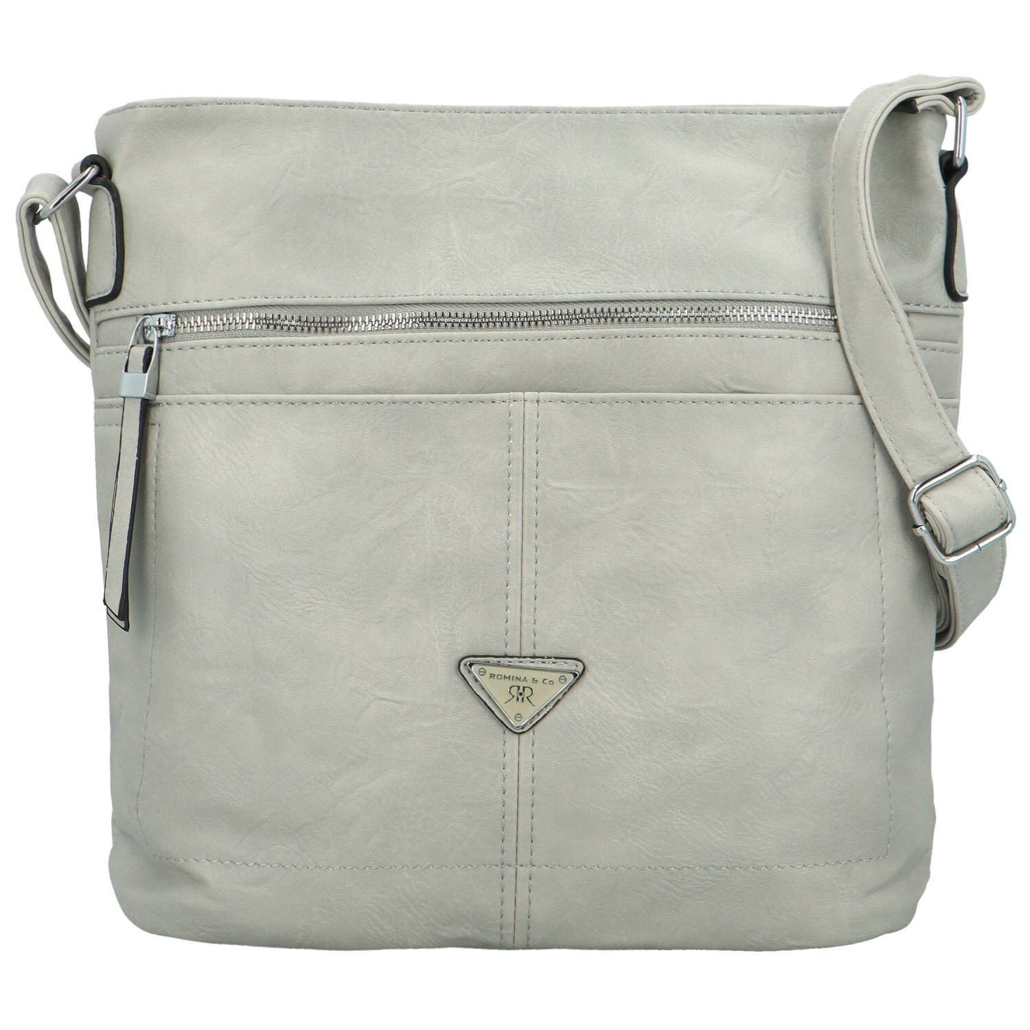 Trendy dámská koženková crossbody kabelka Skyler, šedá