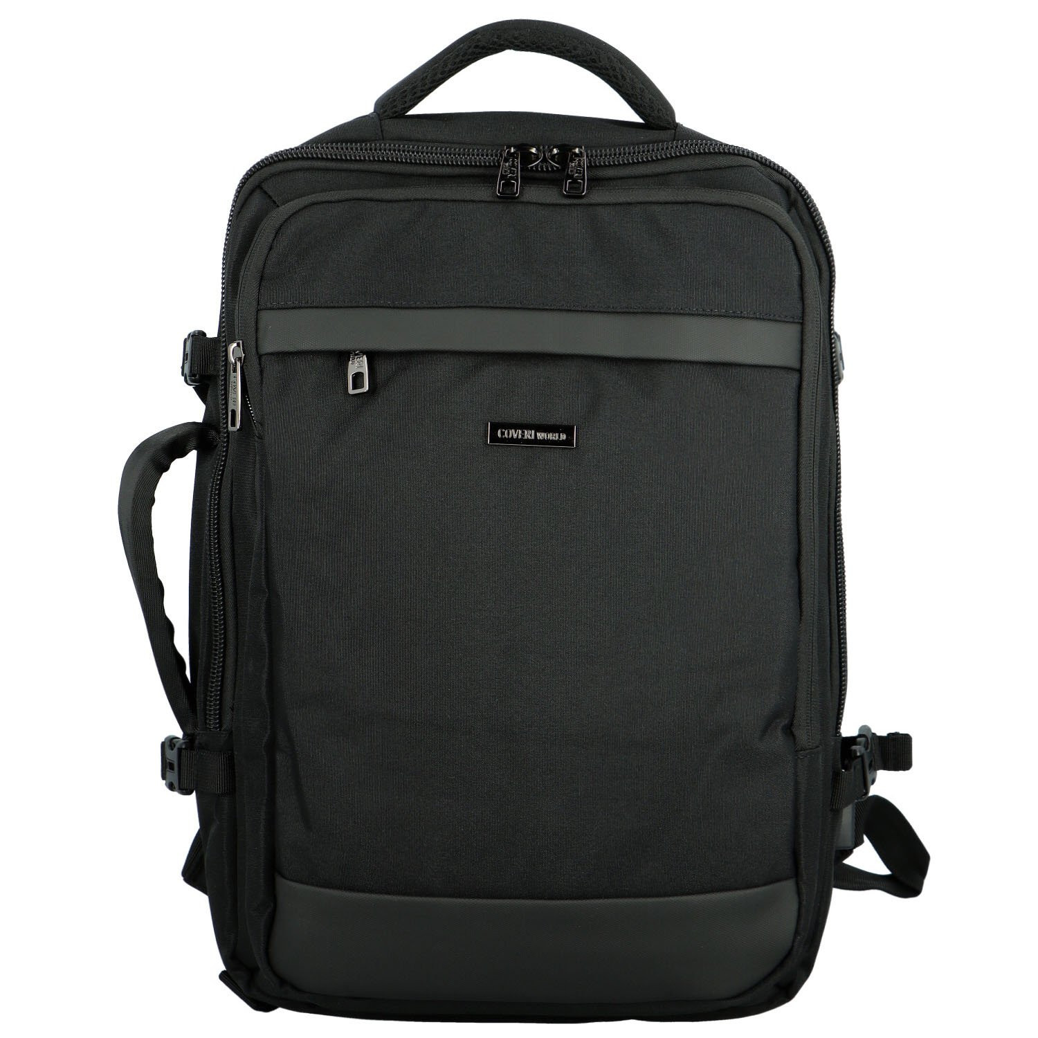 Trendy studentský textilní batoh Coveri Brenton, černý