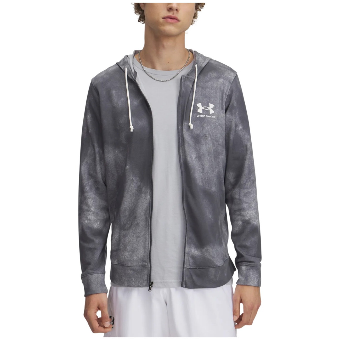 Pánská mikina Under Armour Rival Terry AOP FZ Q1 Velikost: M / Barva: šedá