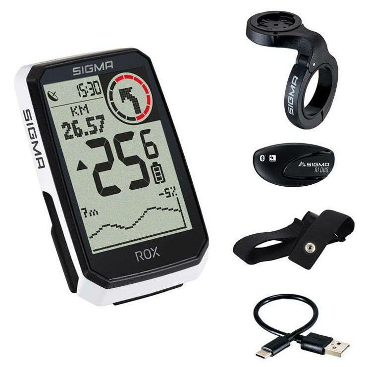 Cyklocomputer Sigma Rox 4.0 Endurance HR set Barva: bílá