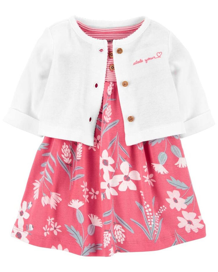 CARTER'S Set 2dílný šaty s kalhotkami Pink dívka LBB PRE