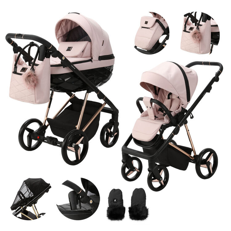 ADAMEX Kočárek kombinovaný Quantum Special Edition Black/Gold 2024