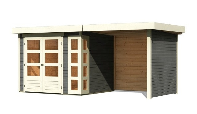 Dřevěný zahradní domek KERKO 3 s přístavkem 240 Lanitplast