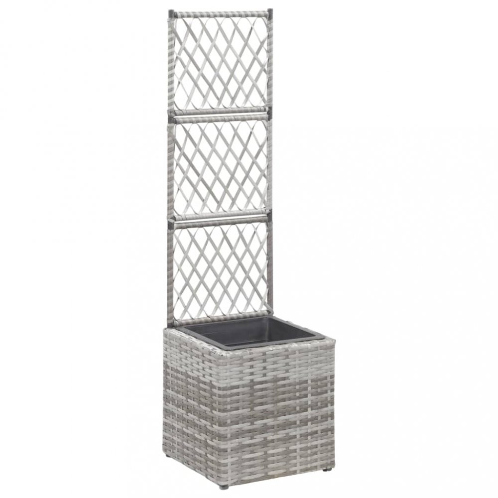 Truhlík s treláží a 1 květináčem 30x30x107 cm polyratan Dekorhome